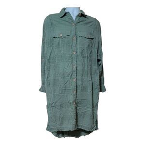We The Free Free People Shirt Dress Green Oversized Small